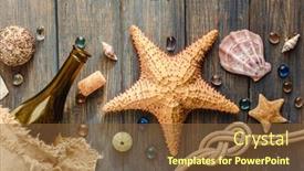  Presentation with sea water - Cool new PPT layouts with sea-and-ocean-gifts backdrop and a tawny brown colored foreground