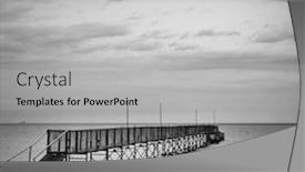  Presentation with black sea - Audience pleasing presentation design consisting of sea-and-pier-black backdrop and a light gray colored foreground