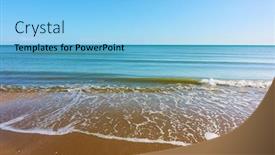  Presentation with sea - Colorful presentation design enhanced with sea-and-sandy-beach backdrop and a light blue colored foreground