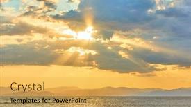  Presentation with sea sun - Presentation design featuring sea-and-sky-with-colorful background and a yellow colored foreground
