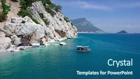  Presentation with tourism turkey - Presentation theme having sea around kemer turkey background and a ocean colored foreground