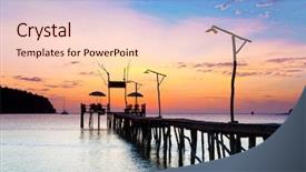  Presentation with end - PPT layouts having sea at the end background and a lemonade colored foreground