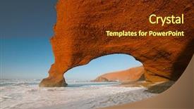  Presentation with arches - Slide set with sea atlantic ocean morocco background and a tawny brown colored foreground