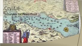  Presentation with battle - Theme consisting of sea-battle-in-the-bay background and a soft green colored foreground