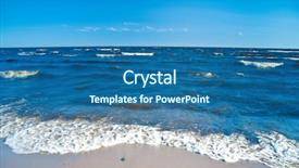  Presentation with foam - PPT theme having sea beach - foam gushing background and a  colored foreground