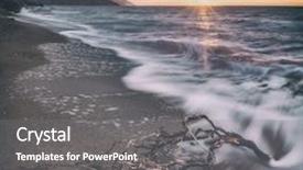  Presentation with filter - Presentation featuring sea beach on sunset time toned like instagram filter background and a gray colored foreground