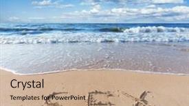  Presentation with sex - Audience pleasing PPT theme consisting of sea beach with sand word sex backdrop and a coral colored foreground