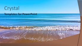  Presentation with waves - Audience pleasing PPT layouts consisting of sea-beach-with-soft-waves backdrop and a cyan colored foreground
