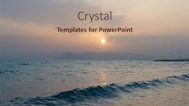  Presentation with mediterranean - PPT theme featuring sea-beautiful-golden-sunset background and a soft green colored foreground