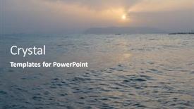  Presentation with mediterranean - Theme consisting of sea-beautiful-golden-sunset background and a gray colored foreground