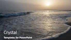  Presentation with mediterranean - Slide deck enhanced with sea-beautiful-golden-sunset background and a dark gray colored foreground