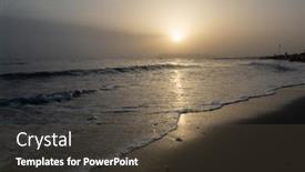  Presentation with lighting - PPT layouts consisting of sea-beautiful-golden-sunset background and a dark gray colored foreground