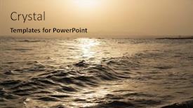  Presentation with lighting - Slide set with sea-beautiful-golden-sunset background and a lemonade colored foreground