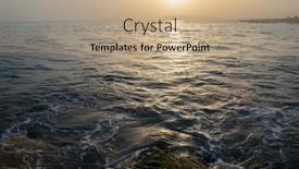  Presentation with lighting - Presentation theme consisting of sea-beautiful-golden-sunset background and a coral colored foreground