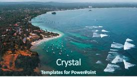  Presentation with sri lanka - Beautiful slide deck featuring sea boat - aerial view of the south backdrop and a ocean colored foreground