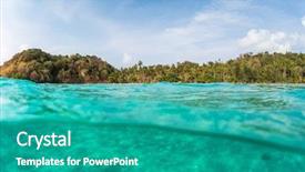  Presentation with underwater wild nature sea life - Beautiful theme featuring sea bottom and green tropical backdrop and a teal colored foreground