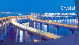  Presentation with cross the bridge - Cool new PPT layouts with sea bridge of dalian china backdrop and a teal colored foreground