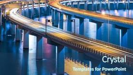  Presentation with china infrastructure - PPT layouts consisting of sea bridge of dalian china background and a ocean colored foreground