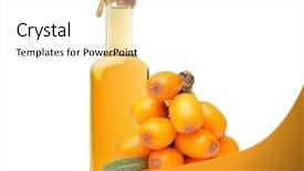  Presentation with oil - Beautiful PPT layouts featuring sea buckthorn isolated backdrop and a white colored foreground