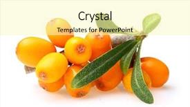  Presentation with oil - Presentation with sea buckthorn isolated background and a blonde colored foreground