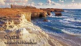  Presentation with caves - Beautiful PPT theme featuring sea caves near paphos mediterranean sea coast cyprus backdrop and a coral colored foreground