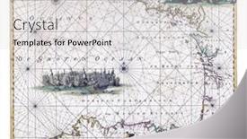  Presentation with engraving - PPT theme having sea-chart-of-the-bay background and a light gray colored foreground