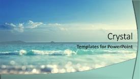  Presentation with sunset beach - Theme consisting of sea coast - beach in sunset time tilt background and a light blue colored foreground