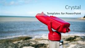  Presentation with ocean - Presentation theme having sea-coast-binoculos-for-amazing background and a  colored foreground