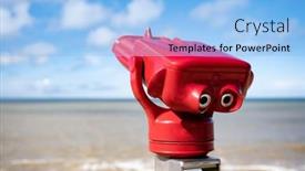  Presentation with ocean - PPT theme with sea-coast-binoculos-for-amazing background and a light blue colored foreground