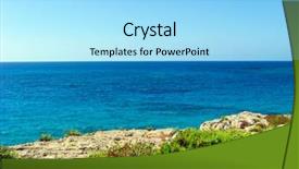  Presentation with deep sea - Slide set featuring sea coast with deep green background and a arctic colored foreground