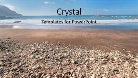  Presentation with stones - PPT layouts featuring sea coastline - beach with volcanic stones lanzarote background and a light blue colored foreground