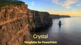  Presentation with sunset drinks - PPT theme featuring sea coastline - cliffs of moher at sunset background and a tawny brown colored foreground