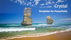  Presentation with ocean - Amazing PPT theme having sea coastline - twelve apostles great ocean road backdrop and a  colored foreground