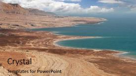  Presentation with sea - Slide set featuring sea coastline and arava desert background and a coral colored foreground