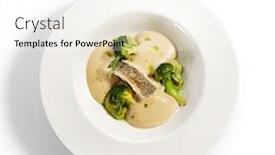  Presentation with main course - Slides with sea-cod-fillet-top-view background and a white colored foreground