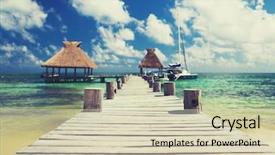  Presentation with water ocean - Audience pleasing presentation theme consisting of sea concept - wooden pier backdrop and a soft green colored foreground