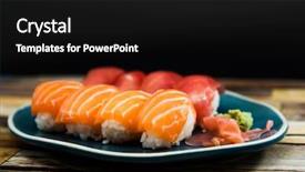  Presentation with traditional food romanian - Presentation with sea cucumber - fresh sushi traditional japanese food background and a black colored foreground