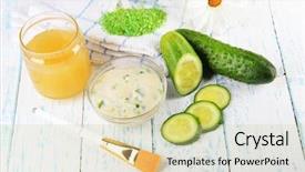  Presentation with natural ingredients - PPT layouts enhanced with sea cucumber - homemade facial masks with natural background and a soft green colored foreground