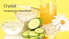  Presentation with natural ingredients - Slide set enhanced with sea cucumber - homemade facial masks with natural background and a blonde colored foreground