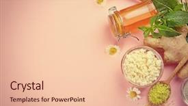  Presentation with sea cucumber - Slide set consisting of sea cucumber - natural ingredients for skin care background and a lemonade colored foreground