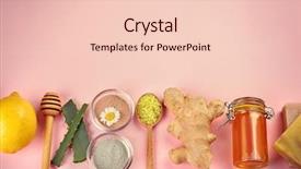  Presentation with sea cucumber - Audience pleasing PPT theme consisting of sea cucumber - natural ingredients for skin care backdrop and a lemonade colored foreground