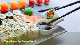  Presentation with sea cucumber - Cool new theme with sea cucumber - sushi maki and niguiri backdrop and a tawny brown colored foreground