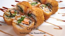  Presentation with sea cucumber - Amazing slide set having sea cucumber - tasty sushi backdrop and a  colored foreground