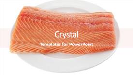  Presentation with food fish - Audience pleasing theme consisting of sea fish food raw salmon backdrop and a coral colored foreground