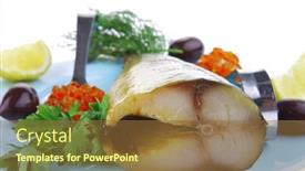  Presentation with blue food - Cool new presentation with sea fish food salmon caviar and smoked seafish on blue plate isolated over white backgrounds backdrop and a tawny brown colored foreground