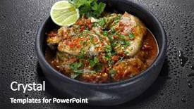  Presentation with sea - PPT theme featuring sea fish stew moqueca background and a dark gray colored foreground