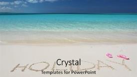  Presentation with bahamas - PPT theme having sea flap - holiday writing on the sandy background and a  colored foreground