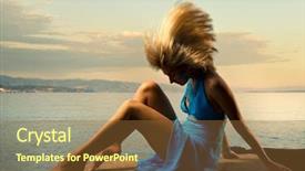  Presentation with flapping - Presentation theme consisting of sea flap - sexy young woman flapping her background and a tawny brown colored foreground