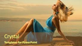  Presentation with flapping - Colorful presentation theme enhanced with sea flap - sexy young woman flapping her backdrop and a tawny brown colored foreground