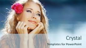  Presentation with blue water - PPT layouts featuring sea flower - portrait of young beautiful smiling background and a  colored foreground